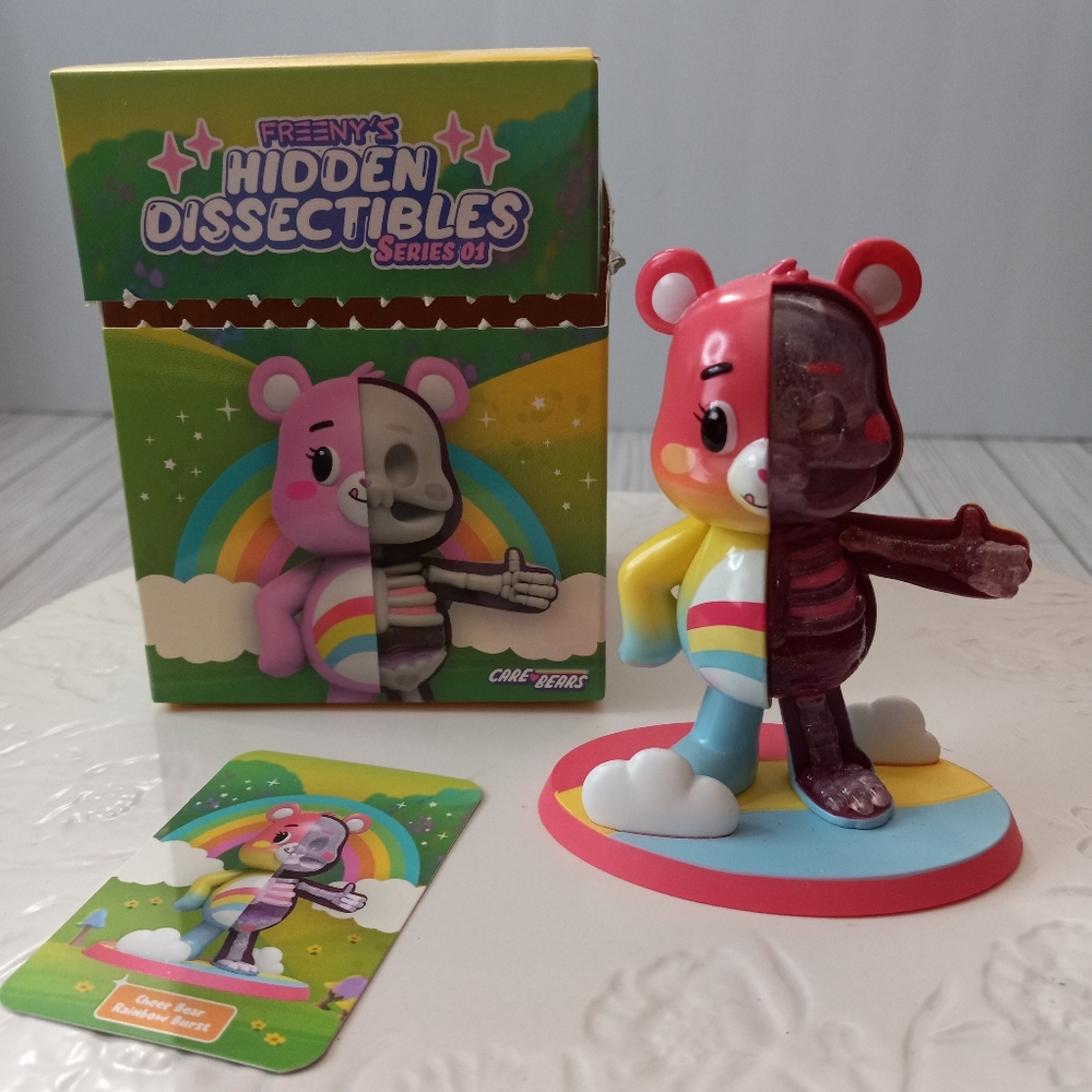 Freeny's Care Bears Dissectibles Chase Cheer Bear Rainbow Burst Figure
